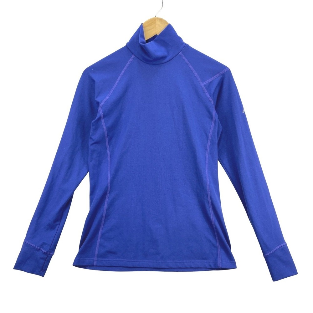 Eastern Mountain Sports EMS Mock Neck Base Layer Shirt Womens M Blue Athletic